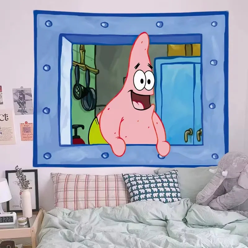 Squarepants Cartoon Bedroom Wall Decorative Cloth