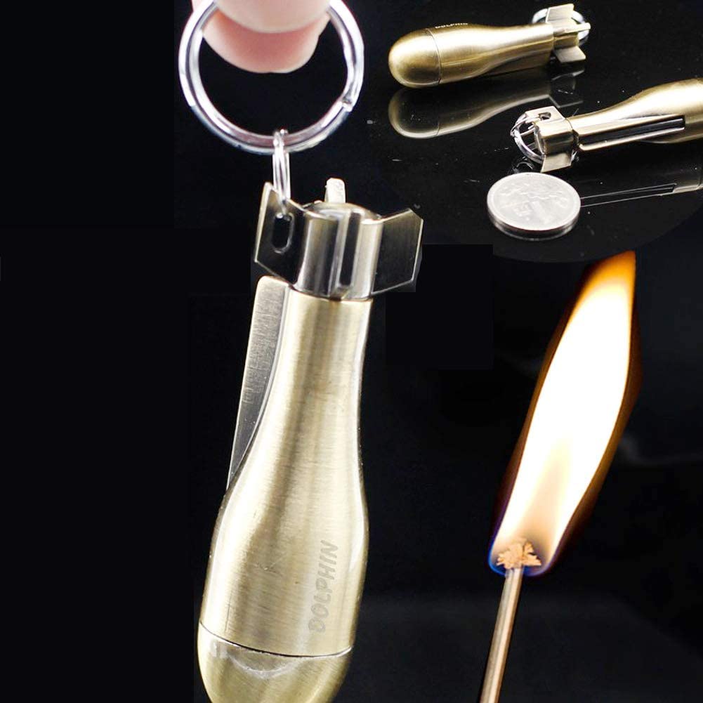 Permanent Match Flint Metal Keychain