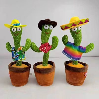 Electric Dancing Cactus Plush Stuffed Toy with Music