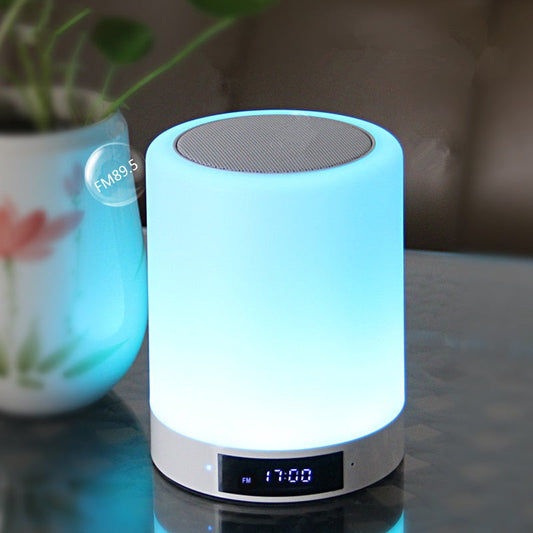 Bluetooth Speaker Alarm Clock LED RGB Dimmable Lamp Music Player
