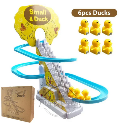 Electric track duck ladder slide toy