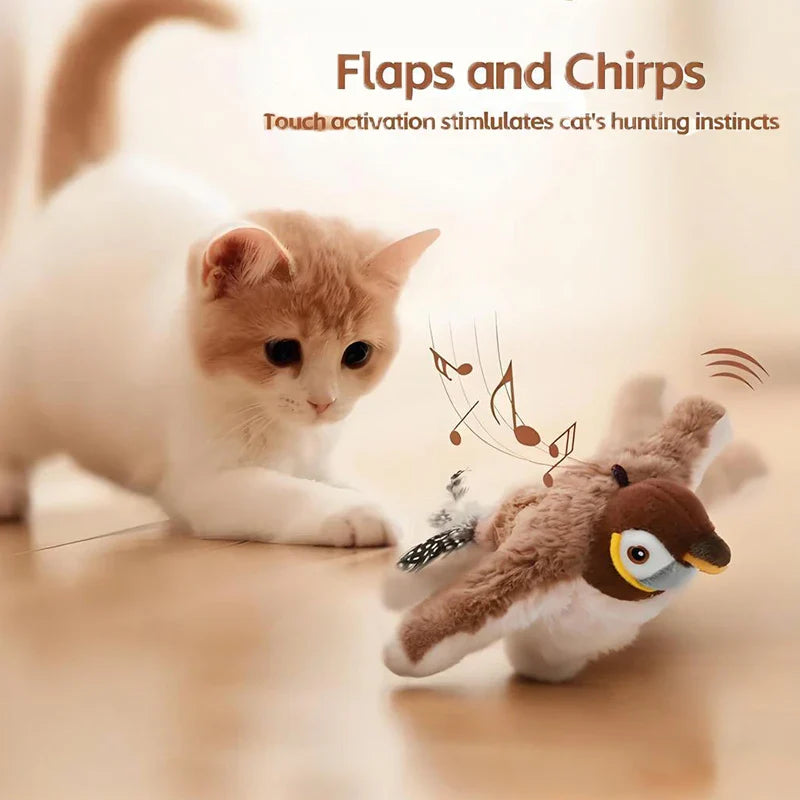Interactive Rechargeable Electric Flappy Wings Bird Cat Toy