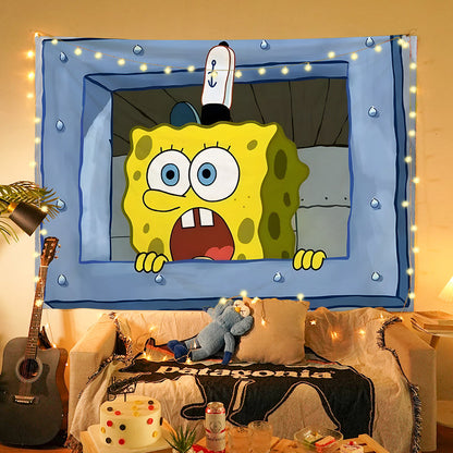 Squarepants Cartoon Bedroom Wall Decorative Cloth