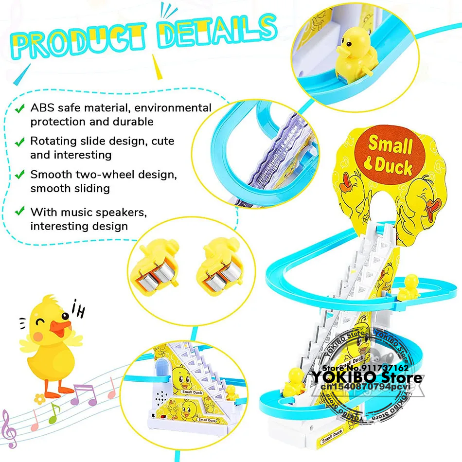 Electric track duck ladder slide toy