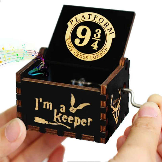 Antique Wooden Hand-Cranked Harry Potter Style Music Boxes