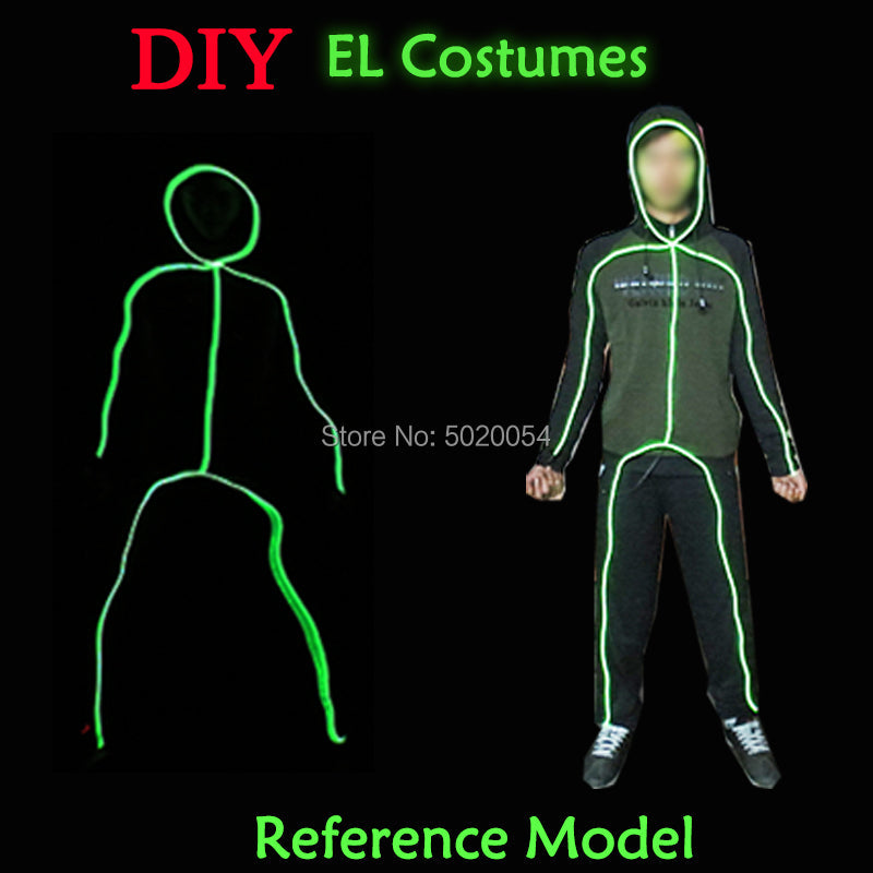 Popular Dance EL Wire Suit Clothing