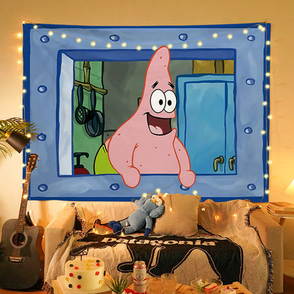 Squarepants Cartoon Bedroom Wall Decorative Cloth