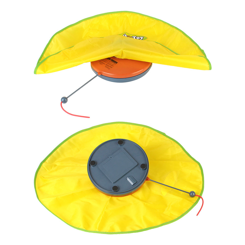 Automatic Motion-Activated Interactive Cat Toy with Moving Fabric and Feather