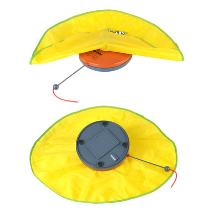 Automatic Motion-Activated Interactive Cat Toy with Moving Fabric and Feather