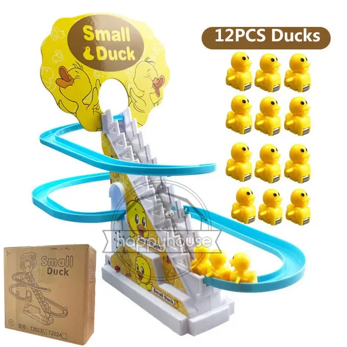 Electric track duck ladder slide toy