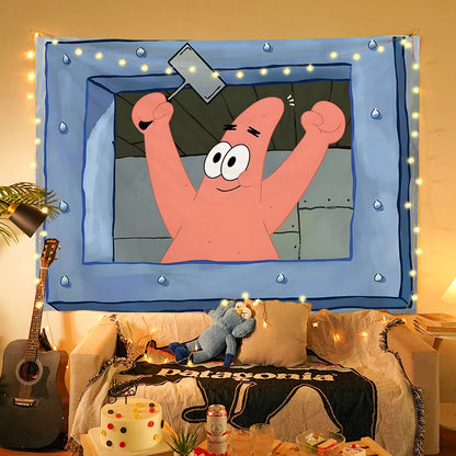 Squarepants Cartoon Bedroom Wall Decorative Cloth