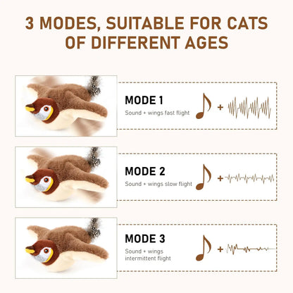 Interactive Rechargeable Electric Flappy Wings Bird Cat Toy