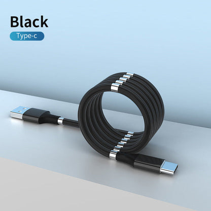 Portable & Tangle-Free Fast Charging Cable Cord with Magnetic Organizer for Android and iPhone