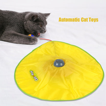 Automatic Motion-Activated Interactive Cat Toy with Moving Fabric and Feather