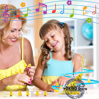 Electric track duck ladder slide toy