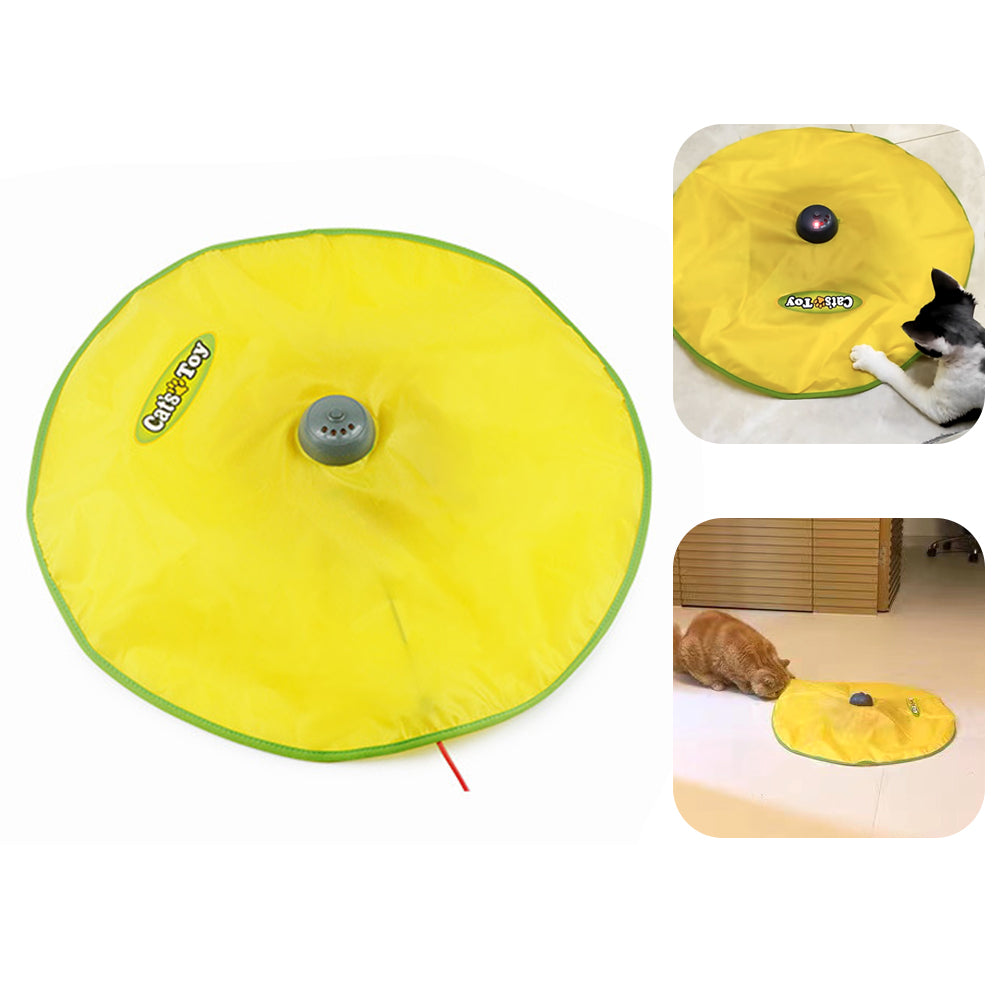 Automatic Motion-Activated Interactive Cat Toy with Moving Fabric and Feather