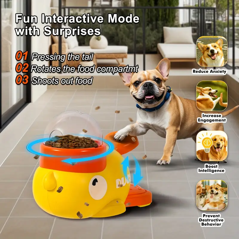 Yellow Duck-Shaped Interactive Dog/Cat Entertainment Toy