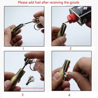 Permanent Match Flint Metal Keychain