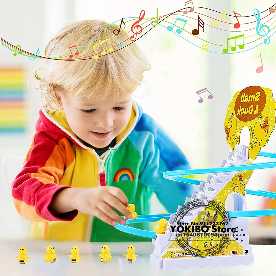 Electric track duck ladder slide toy