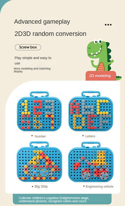 Electric Drill Screw Nut Assembly 3D Puzzle Toy