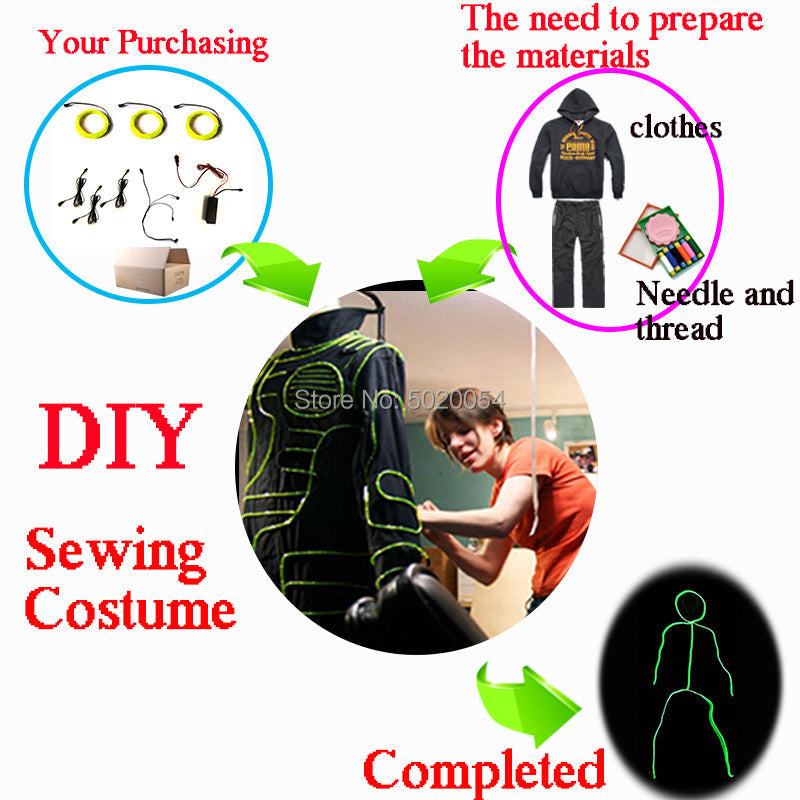 Popular Dance EL Wire Suit Clothing