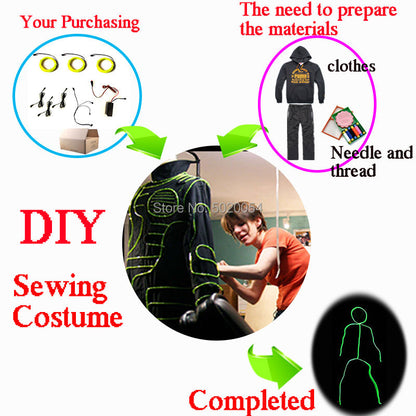 Popular Dance EL Wire Suit Clothing