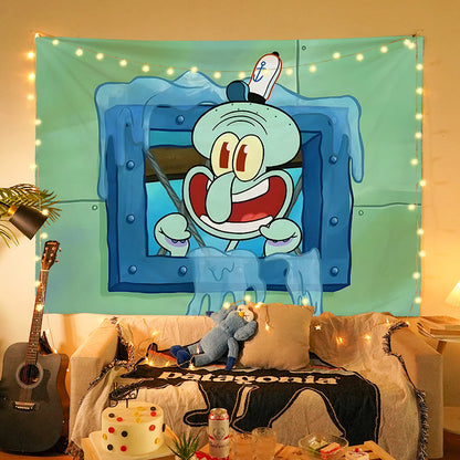Squarepants Cartoon Bedroom Wall Decorative Cloth