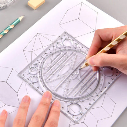 Multifunctional Geometric Ruler Geometric Drawing Template Measuring Tool