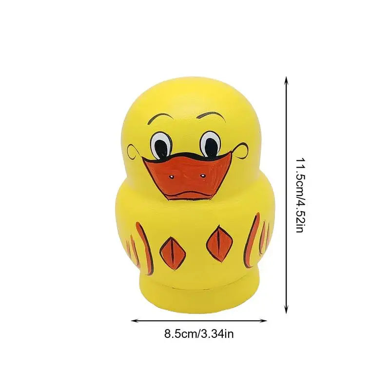 10pcs Stacking Dolls Handmade DIY Paint Yellow Duck
