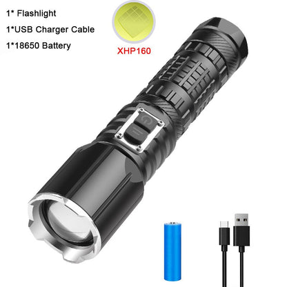 Powerful Zoomable Torch Rechargeable Flashlights Waterproof