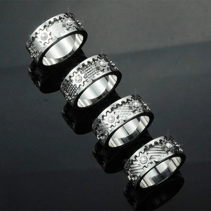 Stainless Steel Gear Rotating Ring for Women Men