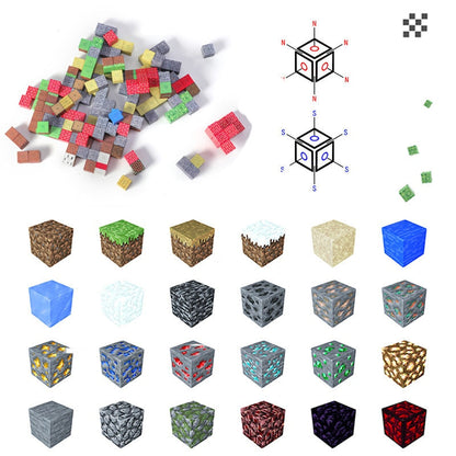 10pcs Magnetic Building Blocks Gold iron diamond Ore Cube Model New Magnet Creative Designer DIY Toys for Children