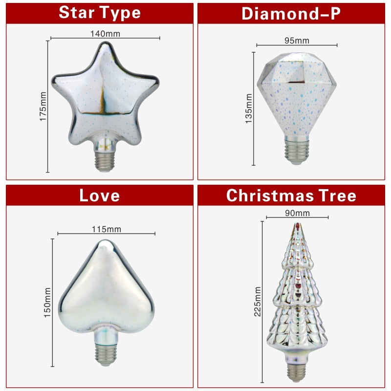 Star Fireworks 3D Decoration LED Bulb
