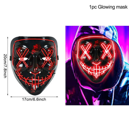 LED Halloween Mask Luminous Glow In The Dark