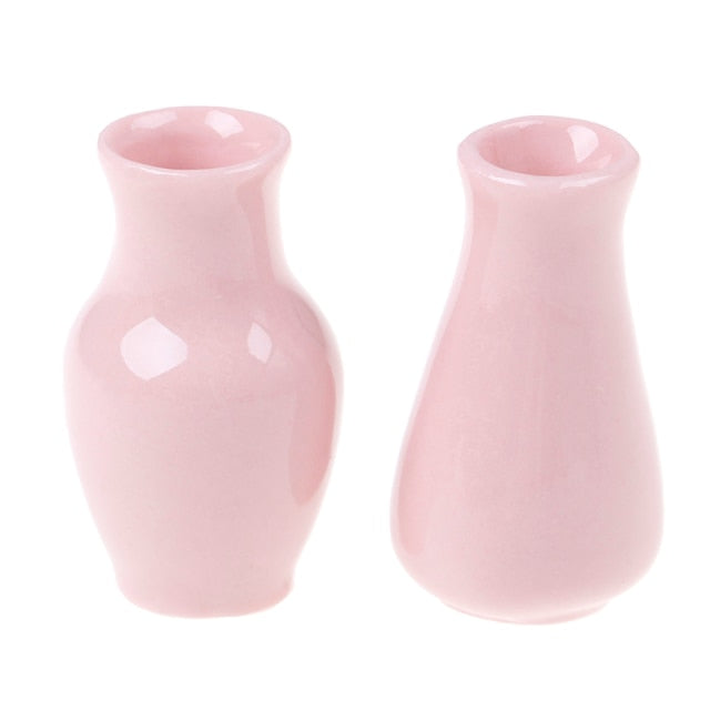 1/2/3/5/7/9pcs/set Dollhouse Mini Ceramic Porcelain Vase