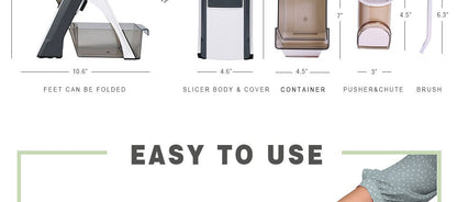 Mandoline Slicer, Meal Prep & More with 30+ Presets & Thickness Adjuster - Aqua