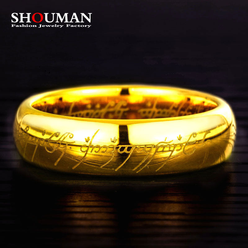Stainless Steel Laser Engraving Exquisite Couples Wedding Rings,