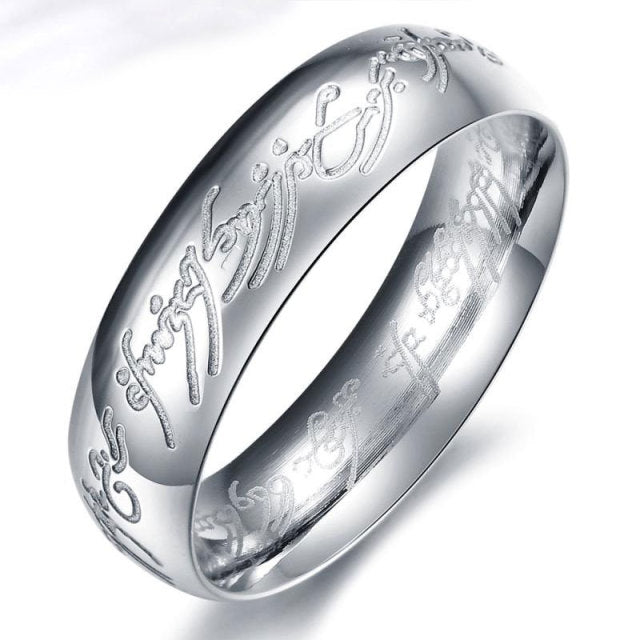 Stainless Steel Laser Engraving Exquisite Couples Wedding Rings,
