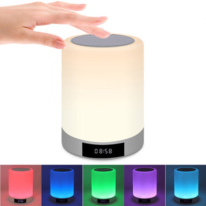 Bluetooth Speaker Alarm Clock LED RGB Dimmable Lamp Music Player