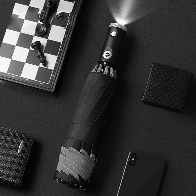 Reflective Stripe Reverse Led Light Automatic Umbrella