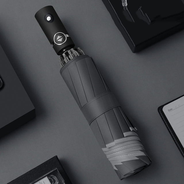 Reflective Stripe Reverse Led Light Automatic Umbrella